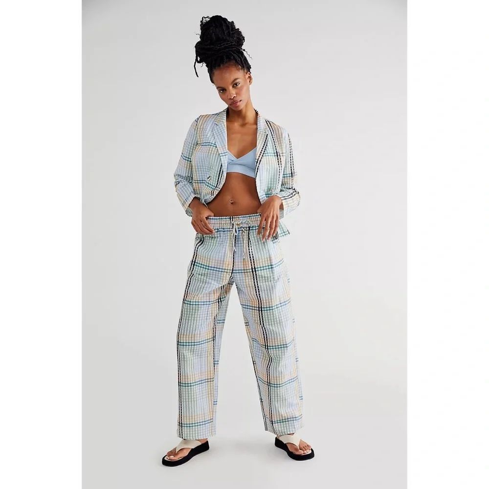 Free People Gracie Gingham Suit Set